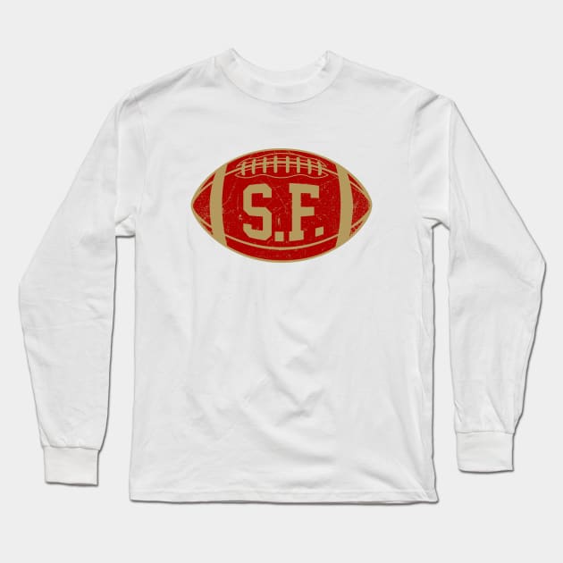 SF Retro Football - White Long Sleeve T-Shirt by KFig21